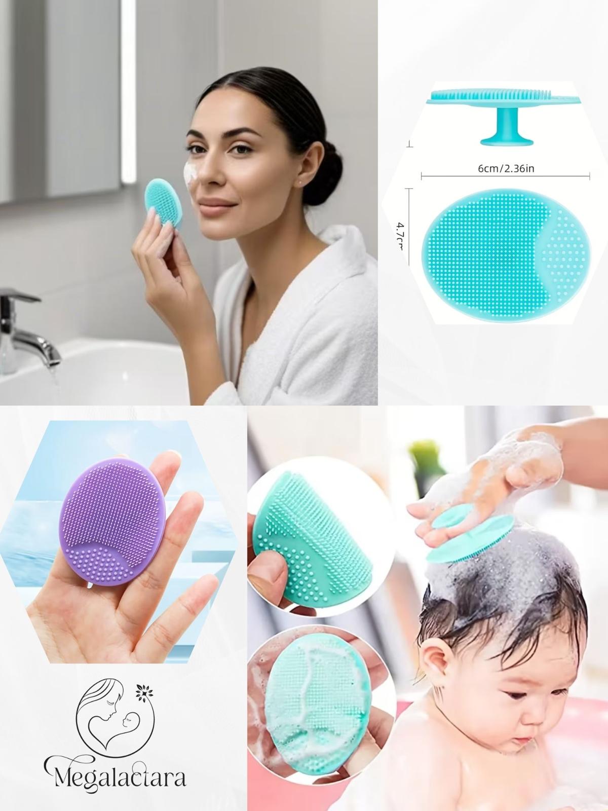 Çok Yönlü Silikon Bebek Tarağı & Masaj Fırçası 3 Adet Farklı Renklerde